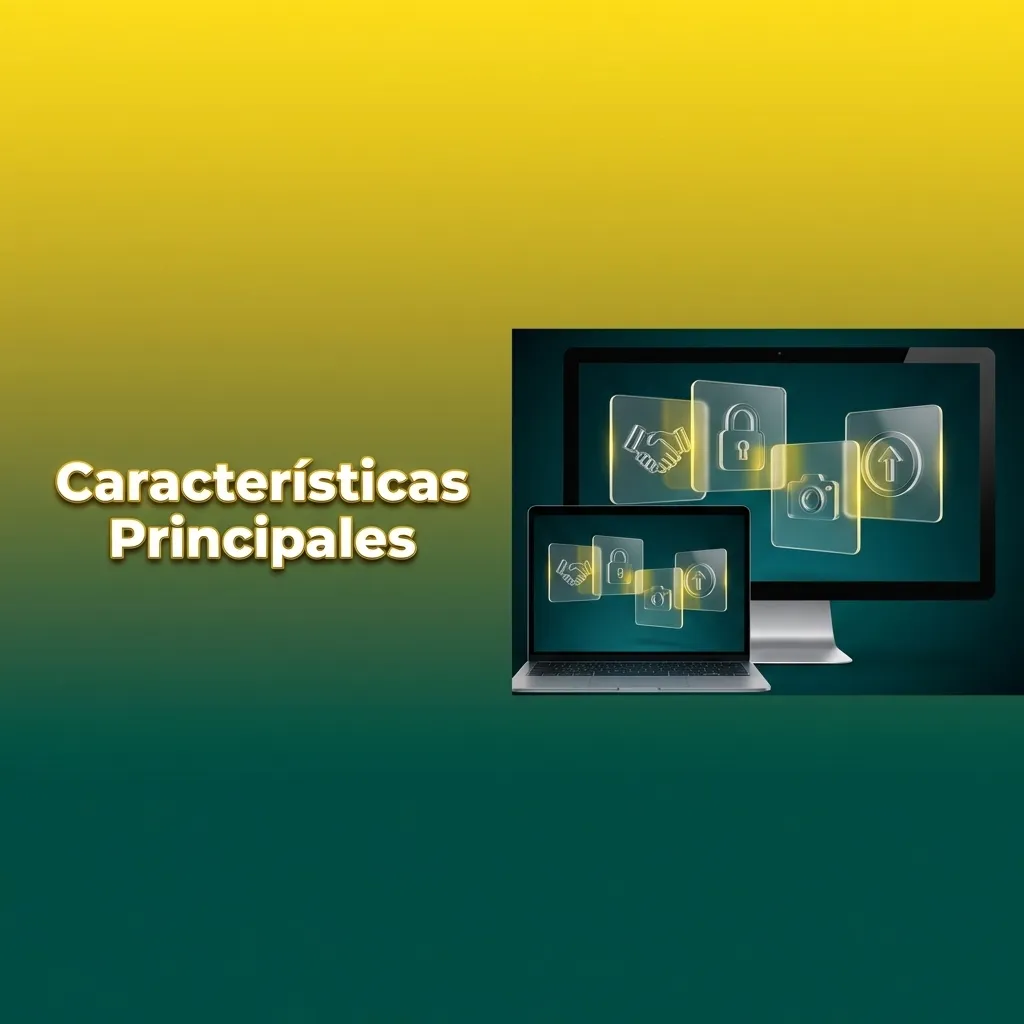 Iconos representando app móvil, métodos de pago, soporte 24/7, programa de fidelidad y filtros de juegos en plataforma