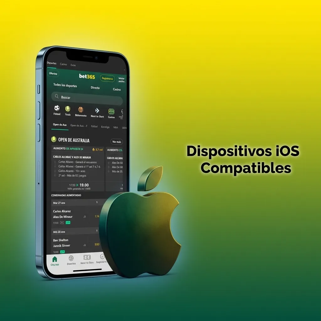 Lista de dispositivos Apple compatibles con la aplicación Bet365, incluyendo modelos de iPhone, iPad Pro, Air y mini