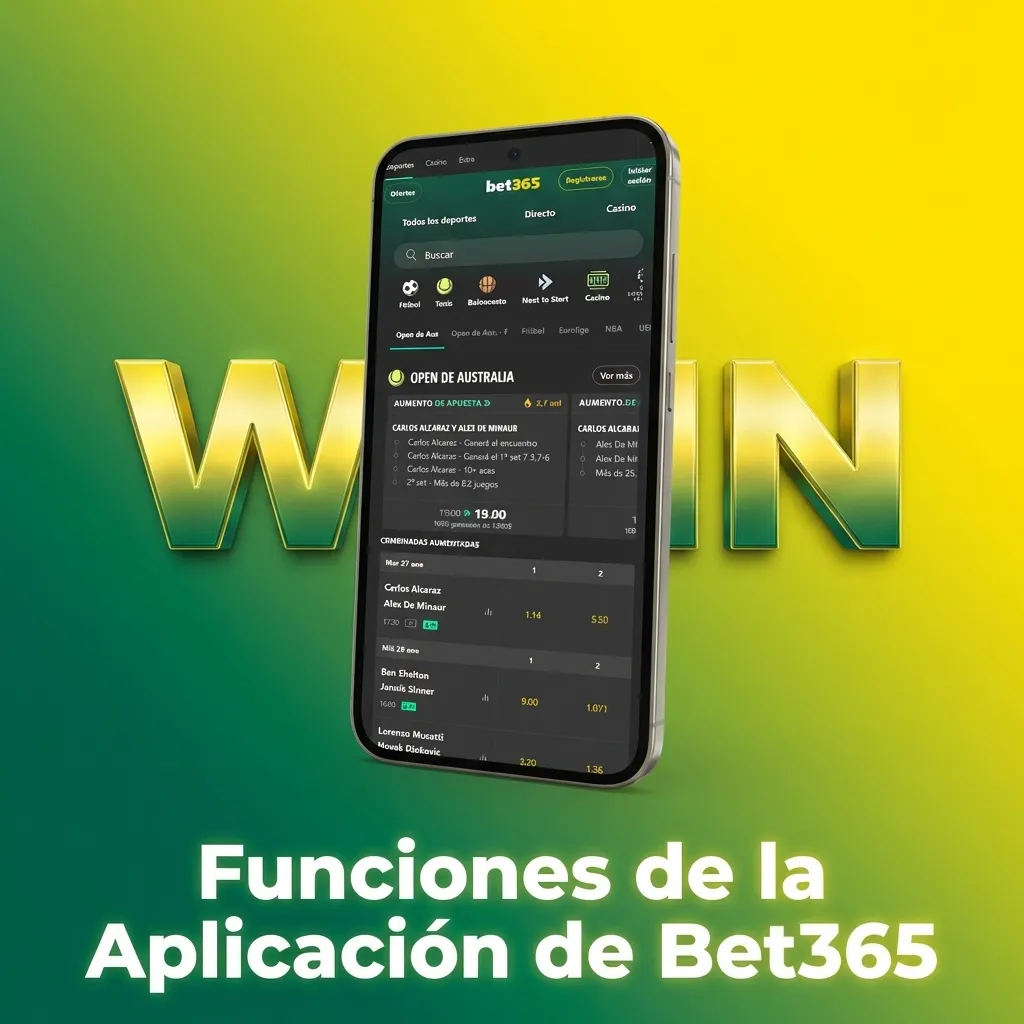Bet365 mobile app interface showing live betting, casino games, and account management features on touchscreen