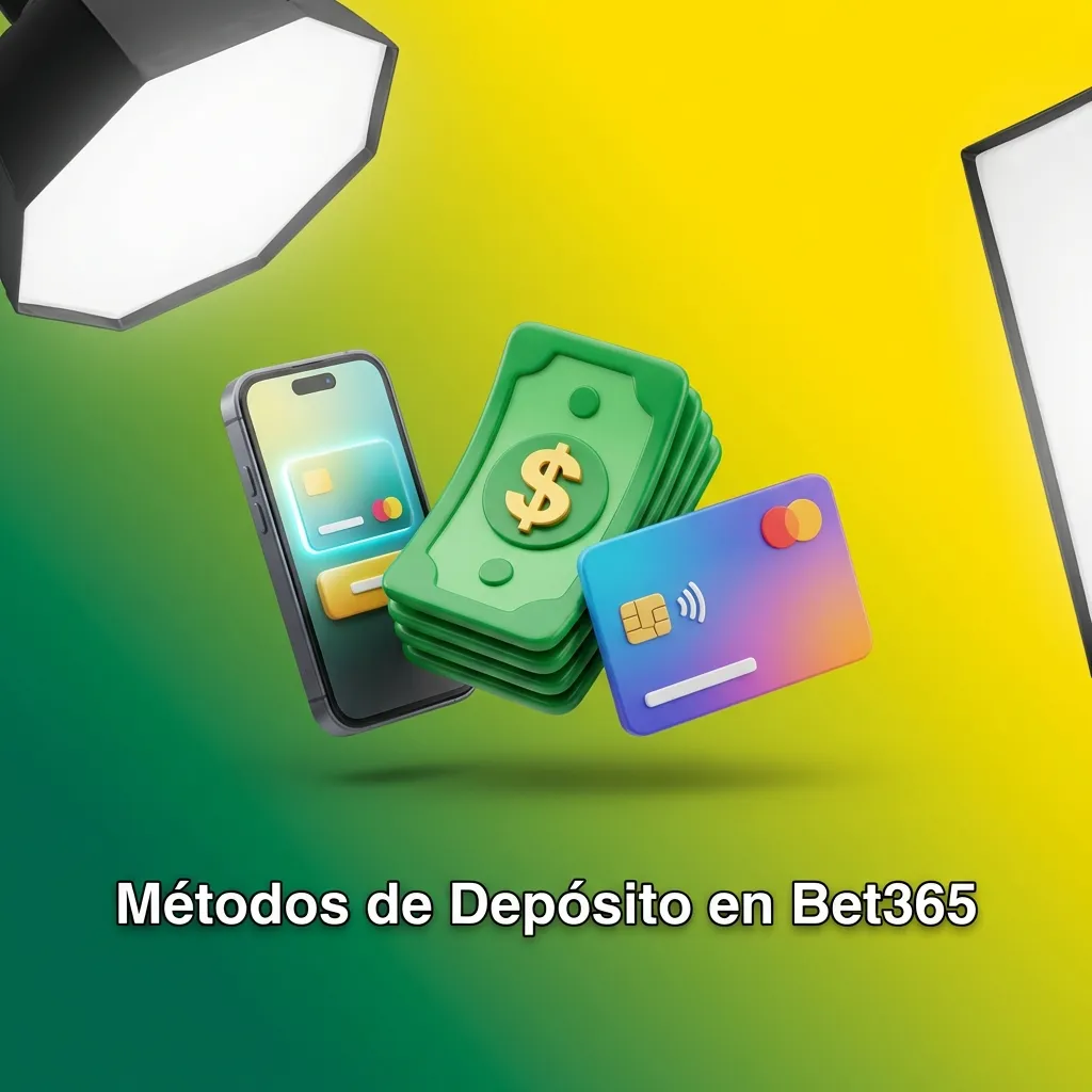 Pantalla de opciones de depósito en Bet365 mostrando métodos de pago disponibles y proceso de transacción paso a paso