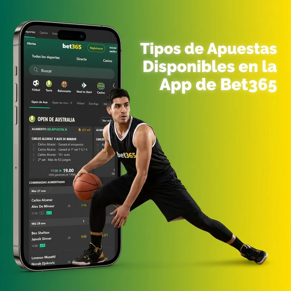 Bet365 app showing different betting types: simple, combined, system, live, and bet builder options on screen